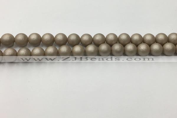 CSB2502 15.5 inches 8mm round matte wrinkled shell pearl beads