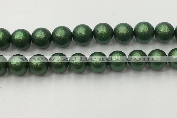 CSB2546 15.5 inches 16mm round matte wrinkled shell pearl beads