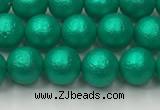 CSB2560 15.5 inches 4mm round matte wrinkled shell pearl beads