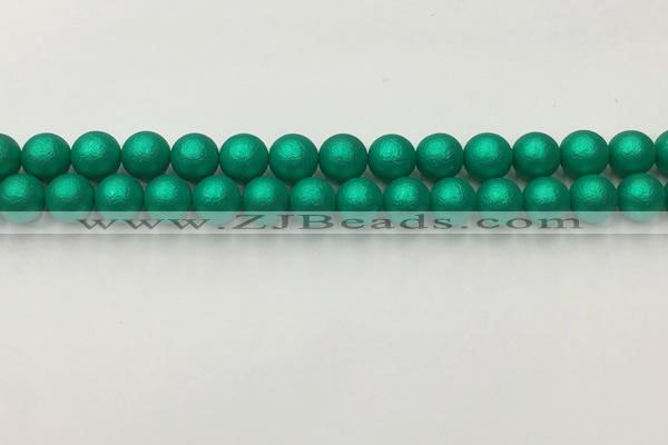 CSB2562 15.5 inches 8mm round matte wrinkled shell pearl beads