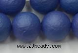 CSB2575 15.5 inches 14mm round matte wrinkled shell pearl beads