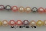 CSB304 15.5 inches 8mm round mixed color shell pearl beads