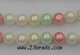 CSB305 15.5 inches 8mm round mixed color shell pearl beads