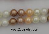 CSB308 15.5 inches 8mm round mixed color shell pearl beads