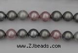 CSB315 15.5 inches 8mm round mixed color shell pearl beads