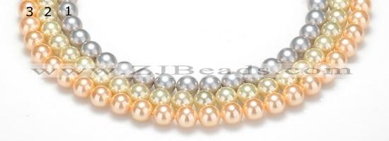 CSB32 16 inches 8mm round shell pearl beads Wholesale