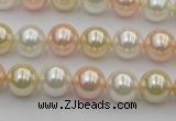 CSB320 15.5 inches 10mm round mixed color shell pearl beads