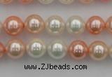 CSB321 15.5 inches 10mm round mixed color shell pearl beads