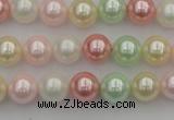 CSB322 15.5 inches 10mm round mixed color shell pearl beads