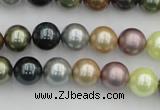 CSB339 15.5 inches 10mm round mixed color shell pearl beads