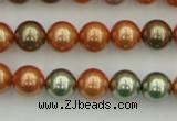 CSB343 15.5 inches 10mm round mixed color shell pearl beads