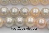 CSB351 15.5 inches 12mm round mixed color shell pearl beads