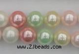 CSB352 15.5 inches 12mm round mixed color shell pearl beads