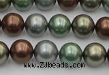 CSB367 15.5 inches 12mm round mixed color shell pearl beads