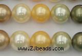 CSB373 15.5 inches 14mm round mixed color shell pearl beads