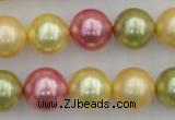 CSB378 15.5 inches 14mm round mixed color shell pearl beads