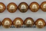 CSB387 15.5 inches 14mm round mixed color shell pearl beads