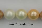 CSB392 15.5 inches 16mm round mixed color shell pearl beads