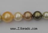 CSB407 15.5 inches 8mm - 16mm round mixed color shell pearl beads