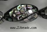 CSB4071 15.5 inches 14*26mm twisted rice abalone shell beads wholesale