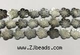 CSB4108 15.5 inches 20mm carved flower abalone shell beads