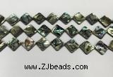 CSB4120 15.5 inches 12*12mm diamond abalone shell beads wholesale