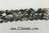 CSB4135 15.5 inches 8*12mm flat teardrop abalone shell beads