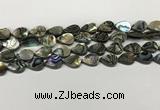 CSB4136 15.5 inches 10*14mm flat teardrop abalone shell beads