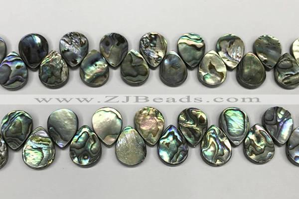 CSB4183 Top drilled 13*18mm flat teardrop balone shell beads
