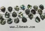 CSB4188 Top drilled 13*18mm flat teardrop balone shell beads