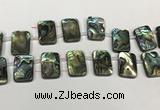 CSB4193 Top drilled 15*20mm rectangle double drilled balone shell beads