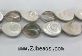 CSB4505 15.5 inches 28*38mm - 32*42mm teardrop shell beads wholesale