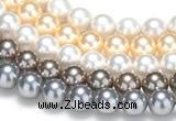 CSB47 16 inches 8mm round shell pearl beads Wholesale