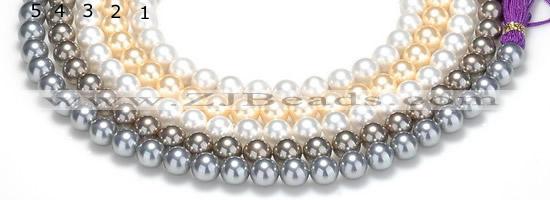 CSB48 16 inches 10mm round shell pearl beads Wholesale