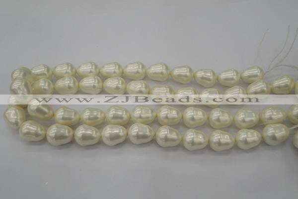 CSB565 15.5 inches 14*18mm whorl teardrop shell pearl beads