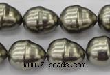 CSB572 15.5 inches 16*19mm whorl teardrop shell pearl beads