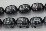 CSB586 15.5 inches 13*16mm whorl oval shell pearl beads