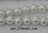 CSB600 15.5 inches 10mm whorl round shell pearl beads