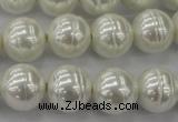 CSB620 15.5 inches 14mm whorl round shell pearl beads