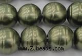 CSB647 15.5 inches 18mm whorl round shell pearl beads