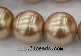 CSB662 15.5 inches 22mm whorl round shell pearl beads