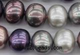 CSB714 15.5 inches 16*19mm oval mixed color shell pearl beads