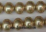 CSB802 15.5 inches 13*15mm oval shell pearl beads wholesale