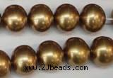 CSB805 15.5 inches 13*15mm oval shell pearl beads wholesale