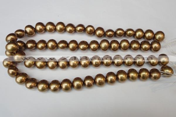 CSB805 15.5 inches 13*15mm oval shell pearl beads wholesale