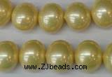 CSB808 15.5 inches 13*15mm oval shell pearl beads wholesale