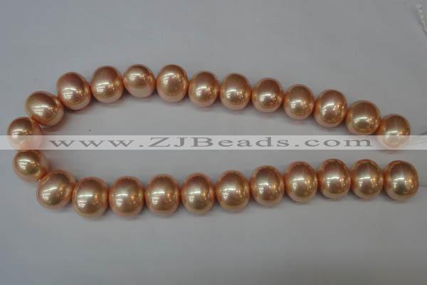 CSB828 15.5 inches 16*19mm oval shell pearl beads wholesale