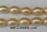 CSB847 15.5 inches 10*14mm rice shell pearl beads wholesale