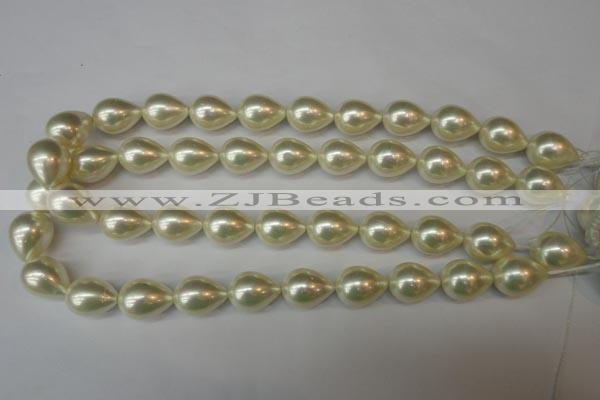 CSB873 15.5 inches 14*19mm teardrop shell pearl beads wholesale