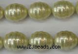 CSB887 15.5 inches 13*16mm whorl teardrop shell pearl beads wholesale